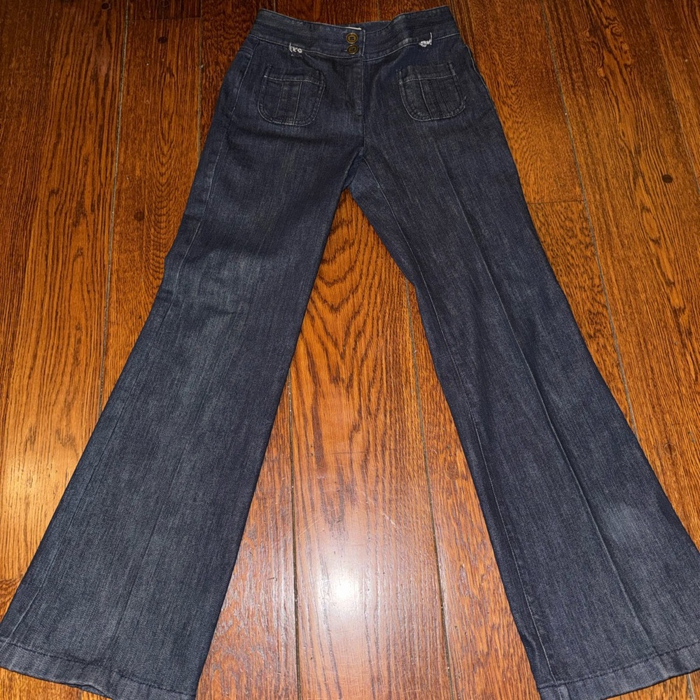 Dark Blue Flared Trousers